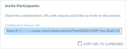 Collaboration session URL to invite participants